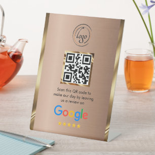 Custom Business QR Code Google Review Pedestal Sign