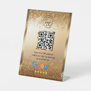 Custom Business QR Code Google Review Pedestal Sign