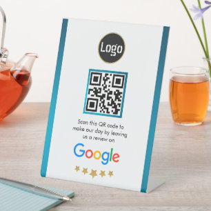 Custom Business QR Code Google Review  Pedestal Sign