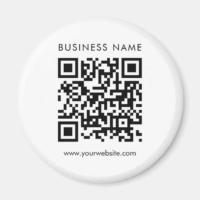 Custom Business QR Code Logo Text Template Magnet (Front)