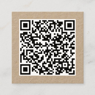 Custom Business QR Code Long Name Minimal Kraft Square Business Card