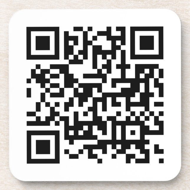 Custom Business QR Code Modern Simple Template Beverage Coaster (Front)