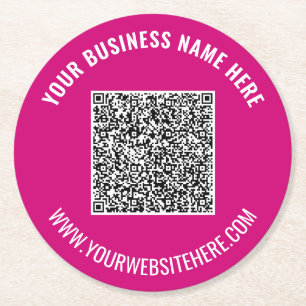 Custom Business QR Code Paper Coasters Template