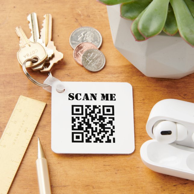 Custom Business QR Code Promotional Keychain (Desk)
