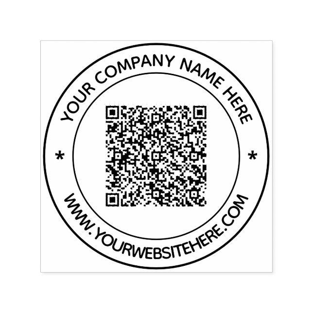 Custom Business QR Code Round Stamp Example (Design)
