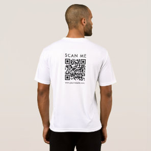 Custom Business  QR Code Scan Me Mens Back Print T-Shirt