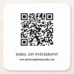 Custom Business QR Code Square Paper Coaster<br><div class="desc">Easily personalize these custom paper coasters with your QR code and other important details. Promote your business with our personalized coasters made from sturdy 50 pt. pulp board. These minimalist coasters are tough, durable, and absorbent – perfect for parties, weddings, and branding your business. These coasters can be personalized to...</div>