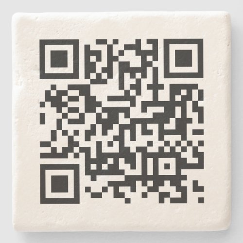 Custom Business QR Code Template Elegant Limestone Stone Coaster