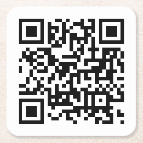 Custom Business QR Code Template Modern Simple Square Paper Coaster