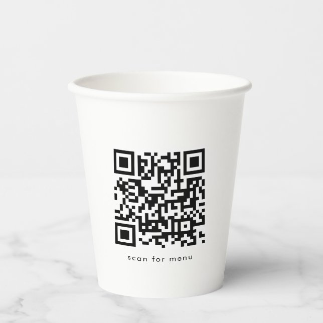 Custom Business QR Code Website Menu Professional Paper Cups (Front)