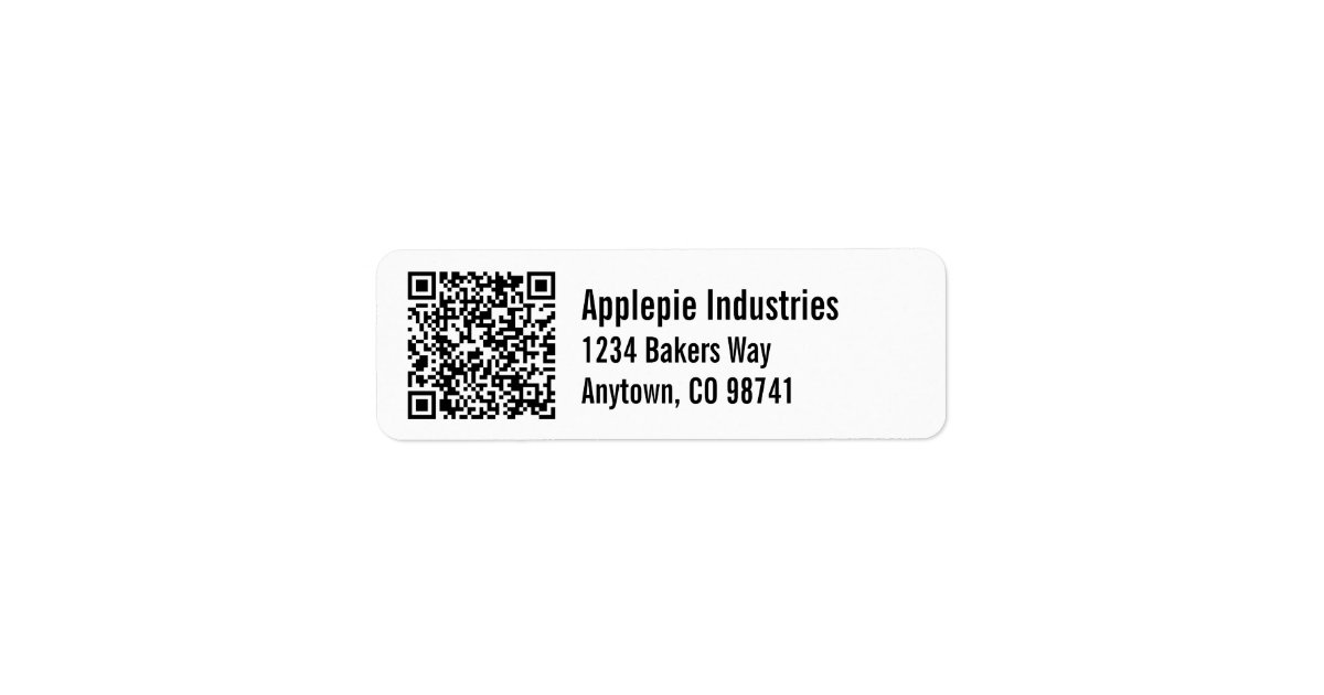 Custom Business QR Code with mailing address Label | Zazzle