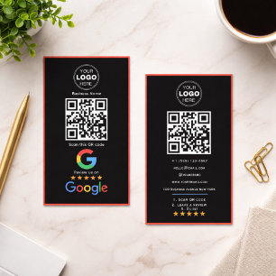 Custom Business Review QR Code Logo Card