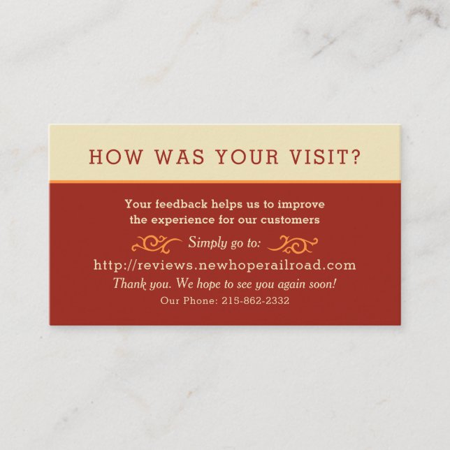 Custom Business Review Us Card (Front)