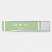 Custom business sage green and white lines
