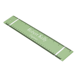 Custom business sage green and white lines ruler