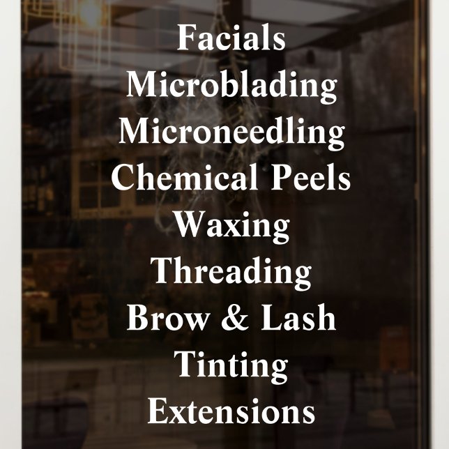Custom Business Services List Basic Salon Spa Shop Window Cling (Creator Uploaded)