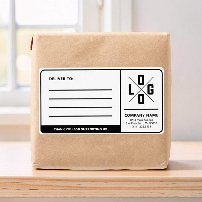 Custom Business Shipping Address with Logo Label (Creator Uploaded)