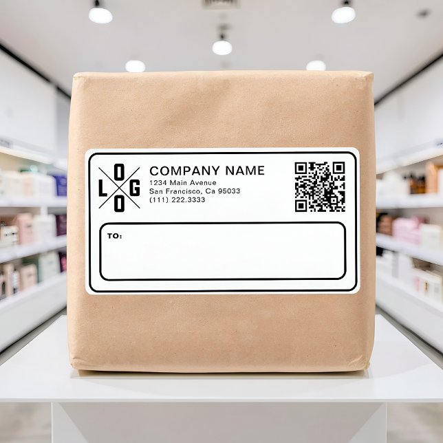 Custom Business Shipping Logo & QR Code Label (Creator Uploaded)