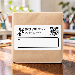 Custom Business Shipping Logo & QR Code Label