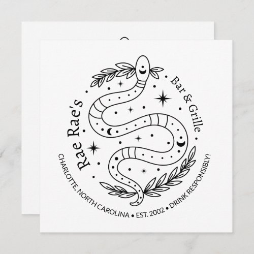 Custom Business Snake Logo Flat Card