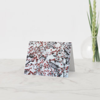 Custom Business Snow Branches Berries Holiday Card