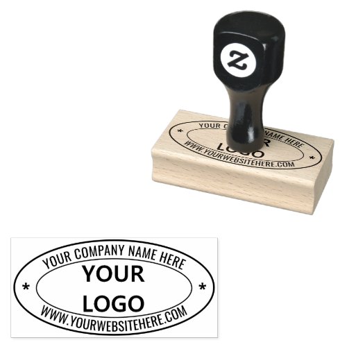 Custom Business Stam with Your Logo Name Website Rubber Stamp