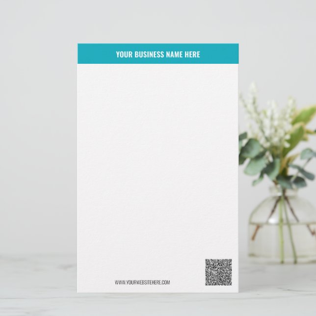 Custom Business Stationery Template with QR Code (Standing Front)