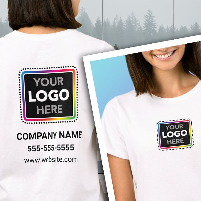 Custom Business T-Shirt with Front and Back Logo (Creator Uploaded)