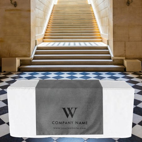 Custom Business Table Runner Banner Gray Linen Tapestry