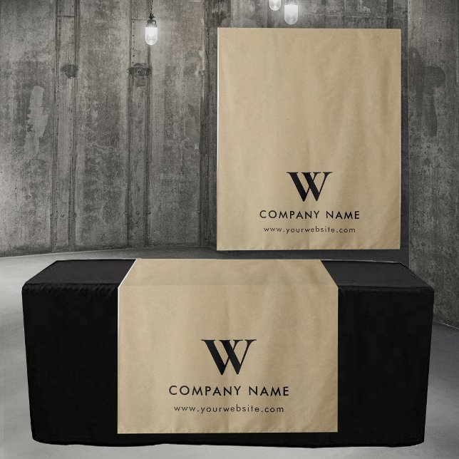 Custom Business Table Runner Banner Modern Kraft Tapestry (Custom Business Table Runner Banner Modern Kraft Tapestry)