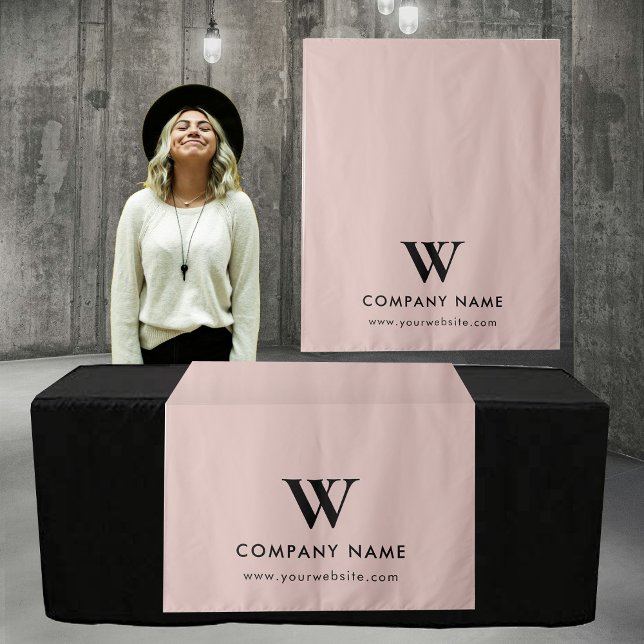 Custom Business Table Runner Banner Modern Pink Tapestry (Custom Business Table Runner Banner Modern Pink Tapestry)