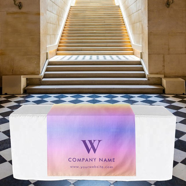 Custom Business Table Runner Banner Rainbow Linen Tapestry (Custom Business Table Runner Banner Rainbow Linen Tapestry)