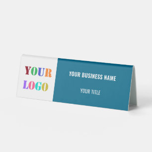 Custom Business Table Tent Sign Company Logo Text