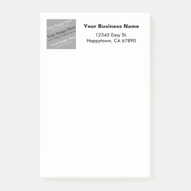 Custom Business Template Square Image Stickie Post-it Notes (Front)
