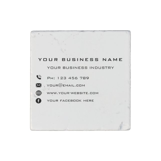Custom Business Text Info Promotional Stone Magnet (Front)