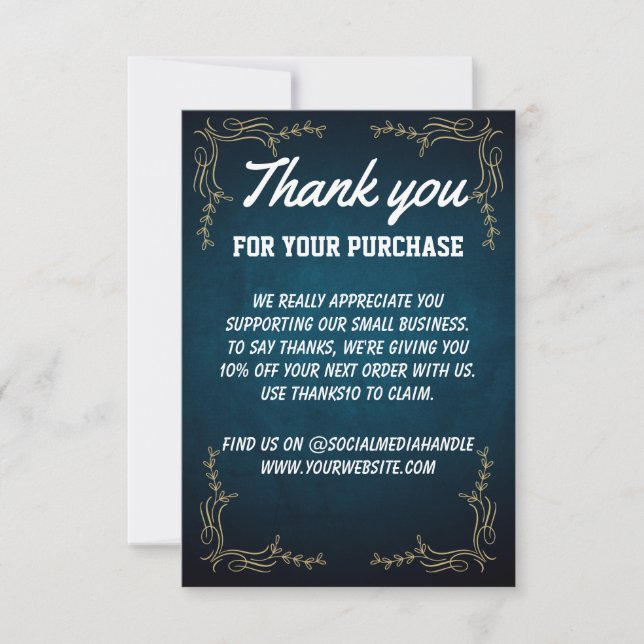 Custom Business Thank you Flat Thank You Card (Front)