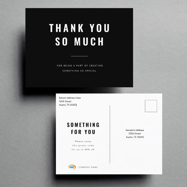 Custom Business Thank You Postcard | Zazzle