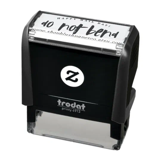 eloria Handle with Care Do Not Bend Thank You Text Self Inking Rubber Stamp Business Custom Stamp Office Stationery 
