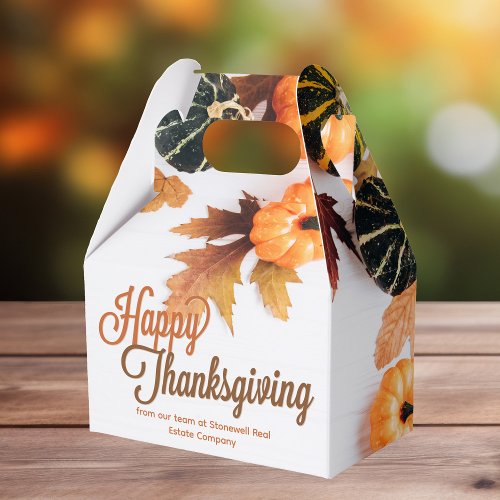 Custom Business Thanksgiving Beautiful Fall Leaf Favor Boxes