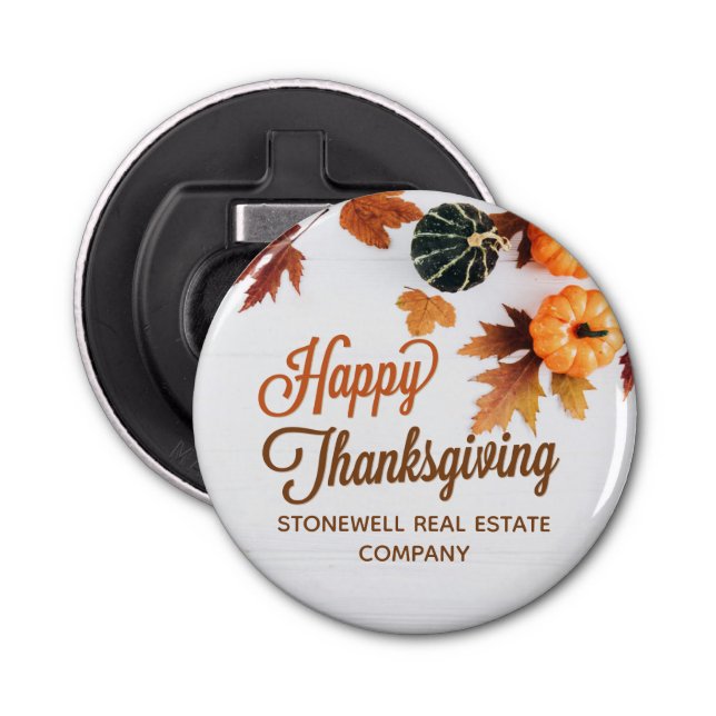 Custom Business Thanksgiving Beautiful Pumpkin Bottle Opener (Front)