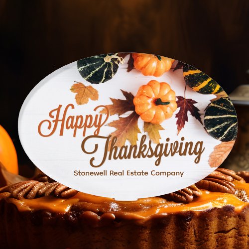 Custom Business Thanksgiving Beautiful Pumpkin Cake Topper