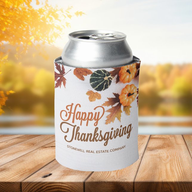 Custom Business Thanksgiving Beautiful Pumpkin Can Cooler (Creator Uploaded)
