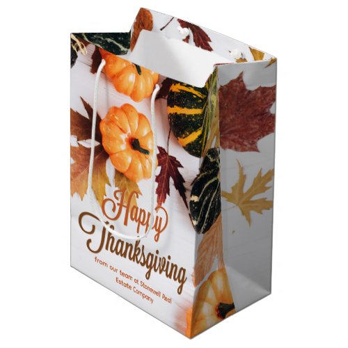Custom Business Thanksgiving Beautiful Pumpkin Medium Gift Bag