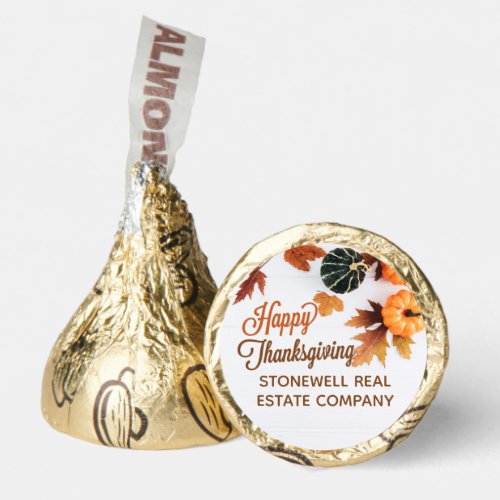 Custom Business Thanksgiving Party Cute Pumpkin Hersheys Kisses