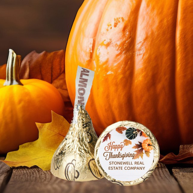 Custom Business Thanksgiving Party Cute Pumpkin Hershey®'s Kisses® (Creator Uploaded)
