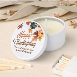 Custom Business Thanksgiving Party Cute Pumpkin Mini Candle Favors