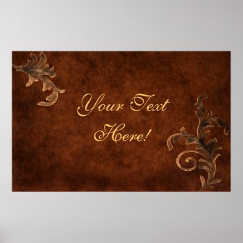 Custom Business Title Bronze Scroll Leaf Print by TheInspiredEdge at Zazzle