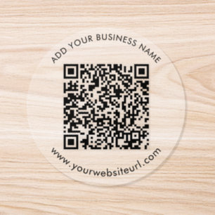 Custom Business Website and QR Code Marketing Classic Round Sticker