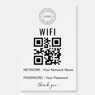 Custom Business WiFi Sign with Logo & QR Code