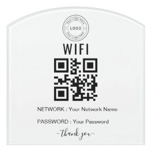Custom Business WiFi Sign with Logo & QR Code